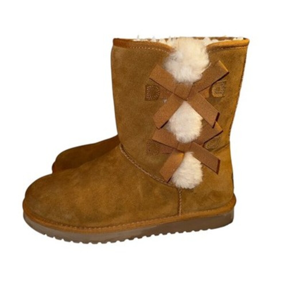 KOOLABURRA UGG US 10 41 Brown Suede Leather Tall VICTORIA Boot Shearling Lined - Picture 3 of 8